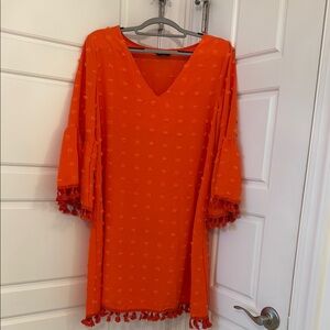 NWOT ChicME Orange Tassel Dress